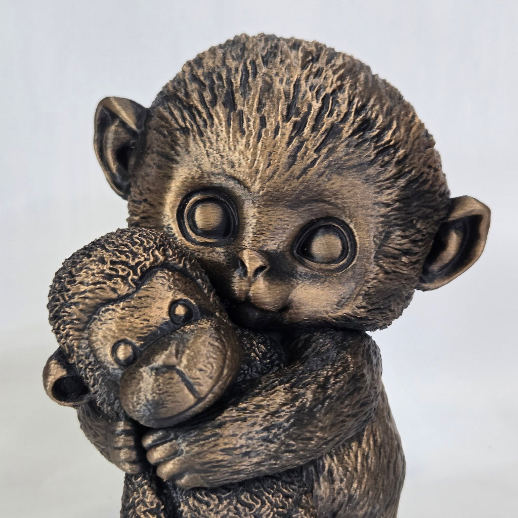 Punch the Monkey with Stuffed Animal Statue