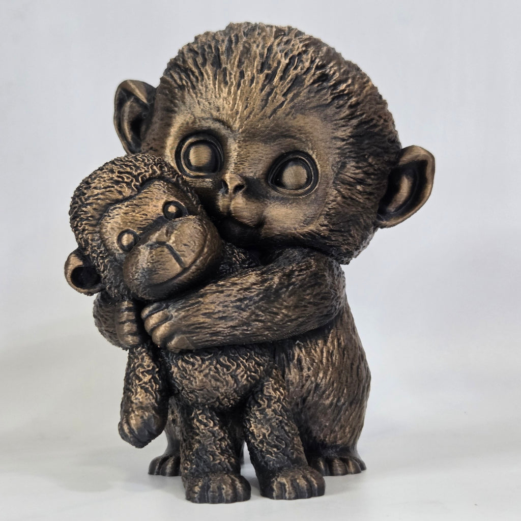 Punch the Monkey with Stuffed Animal Statue
